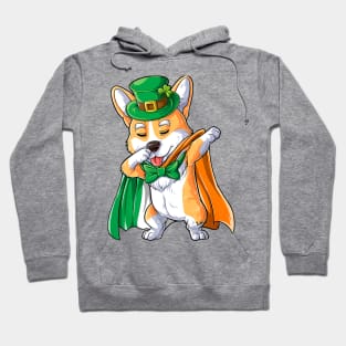 Dabbing Corgi St Patricks Day Boys Leprechaun Irish Hoodie